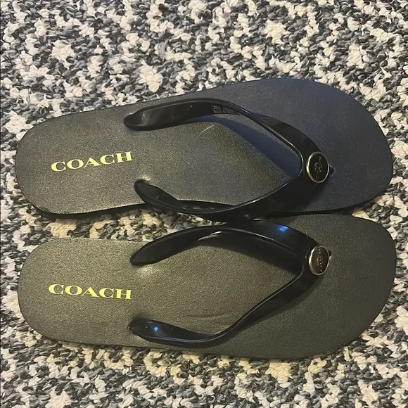 Coach Black Womens Flip Flops - Picture 1 of 3